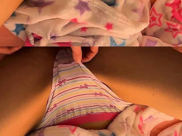 Kinky GF's Pussy Rubbing and Cum on Her Panties