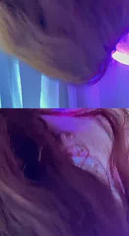 Redhead beauty sucks large penis at home after school