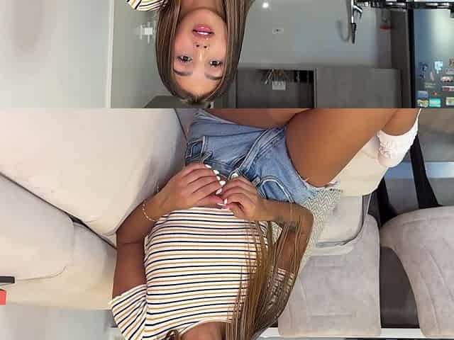 Colombian Boyfriend Ravages Petite Girlfriend On Their Couch