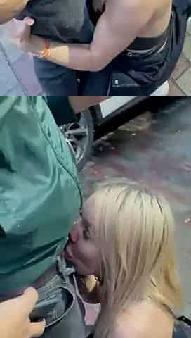 Public blowjob outside of a club in Russia