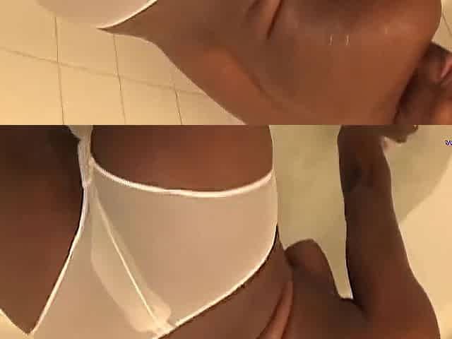 Tristina Millz so Hawt This babe Entered the Baths with High Heels Willing for Angel Masturbation