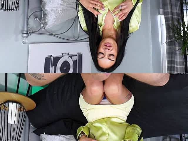 Cumshot for brunette after pov blowjob