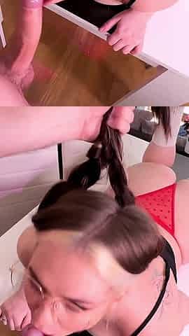Fucked in the Mouth and Ass on the Kitch