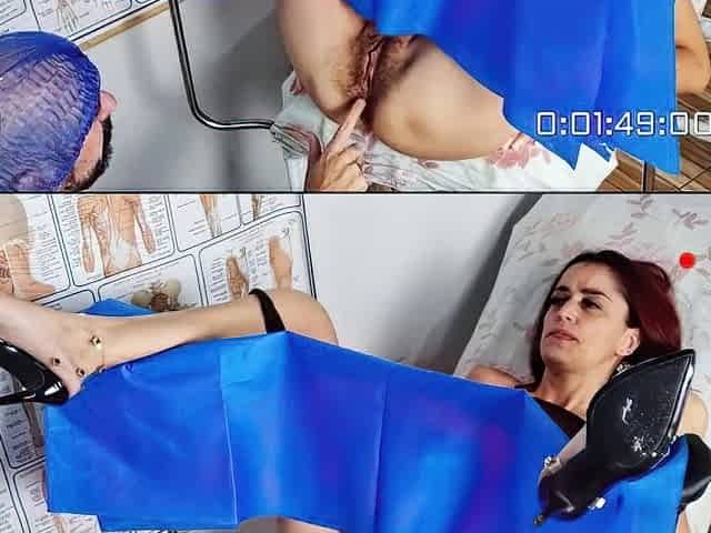 That depraved gynecologist pulled his cock without his panties during a gynecological exam!