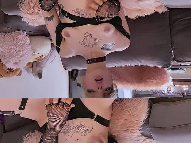 Cute Teen Bangs Herself with a Sex-toy on a Bed