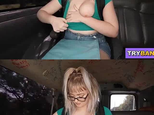 BANGBROS - Nerdy Golden-haired Student Annie Archer Taking Large Ebony Rod From Brickzilla On The Fuck Bus