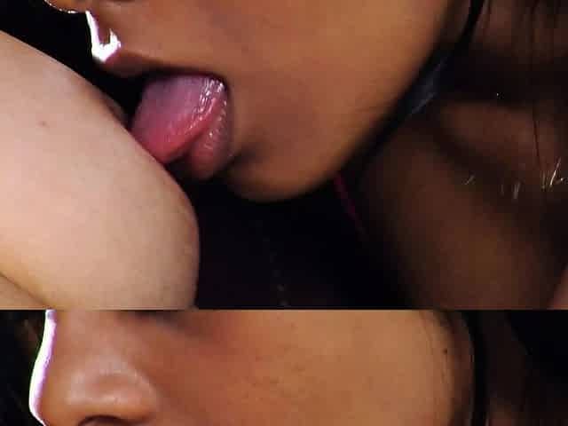 Blonde and brunette lesbians licking and sucking pussy