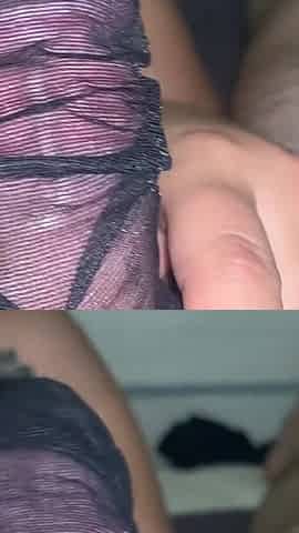 Blowjob Through Pantyhose and Cum