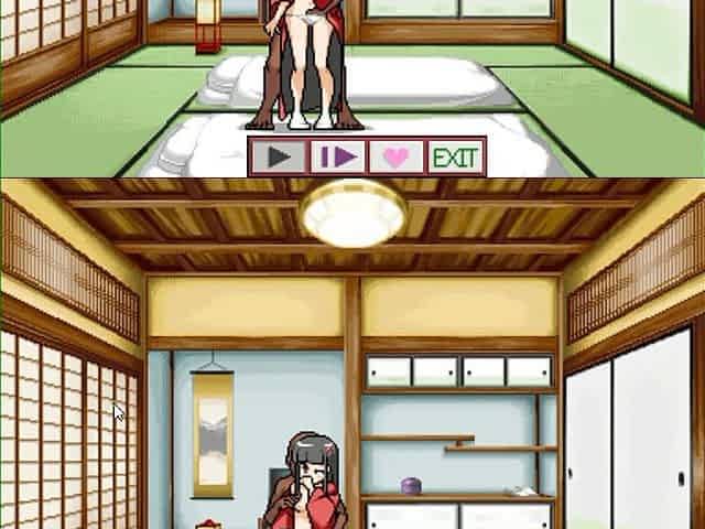 Sexy eighteen yo hotty manga having sex with a chap in her asian abode in erotic comics game