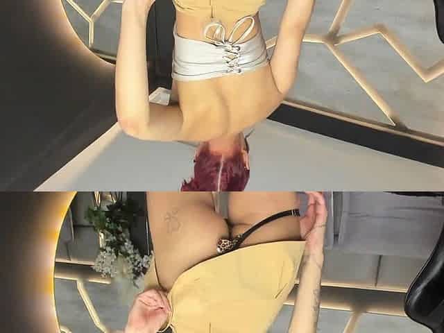 Slim Girl with Colored Hair Masturbates and Wants to Be Controlled