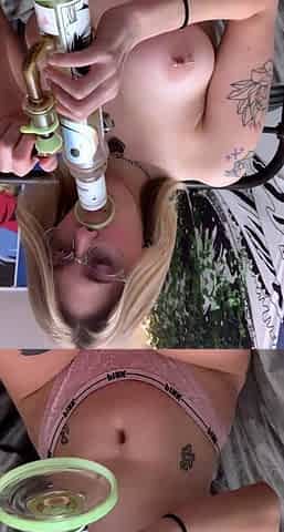 Curly Blonde Teen Records Solo Dildo Masturbation More at