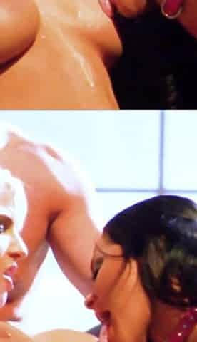 Savannah & Monroe make an art porn threesome