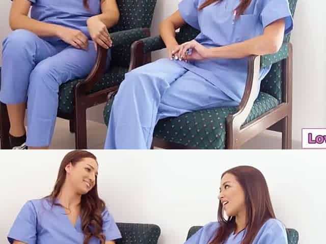 Breasty nurse helps colleague manhandle her nightmare patient