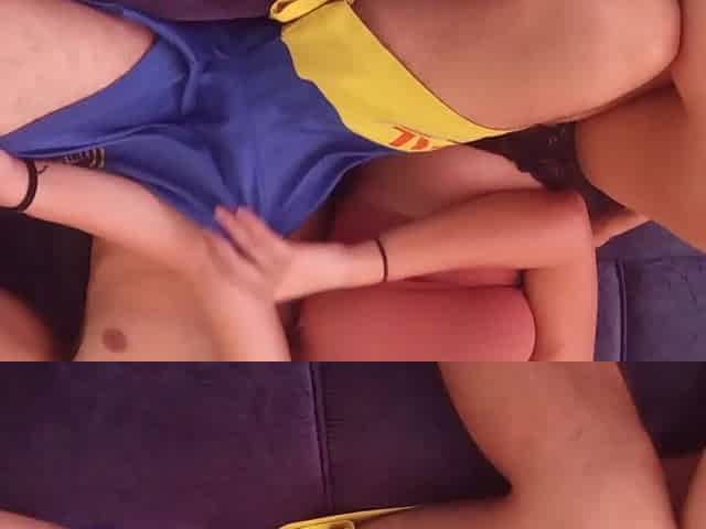 I went to watch a movie scene with my step cousin and ended up falling on his cock pt1