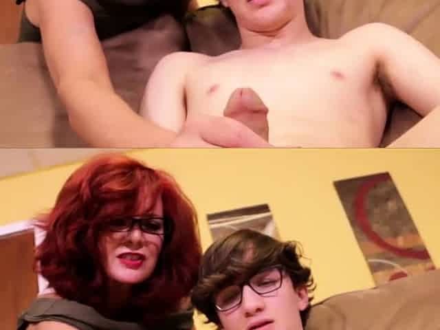 When the busty mature Andi James finds her stepson Archie