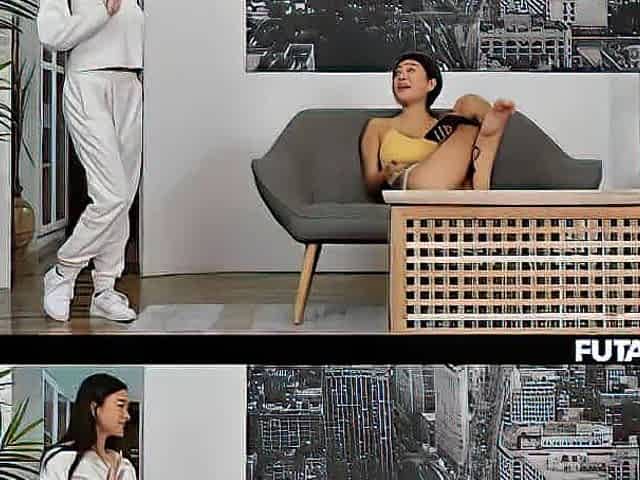 Busty Asian Fucked And Cum Glazed By Her Own Futa Clone