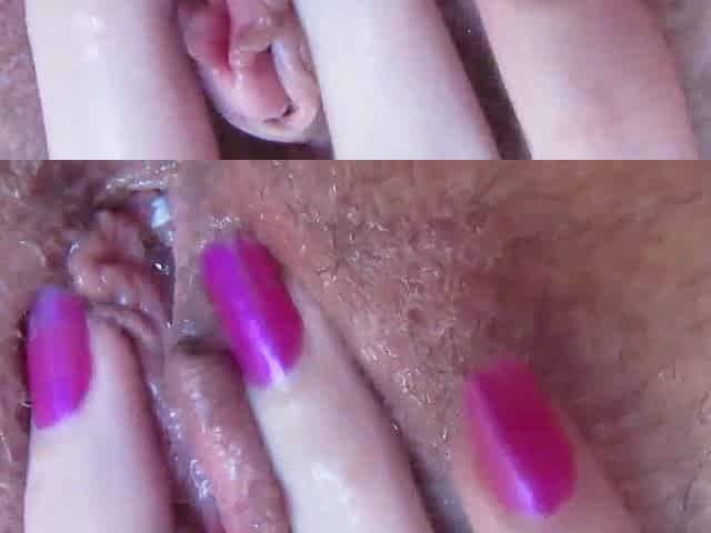 Bizarre close up soaked twat