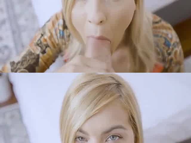 Blonde Bitch Eats Cum After Sucking And Fucking A Huge Cock - Jasmine Rouge And Titus Steel
