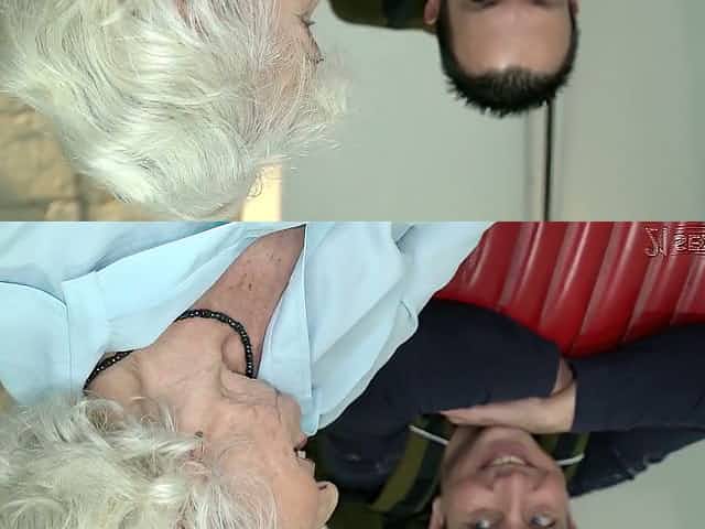 Whorish granny Norma gets intimate with one hot blooded young dude