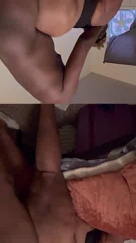 Screwing my thick preggo girlfriend up against the daybed