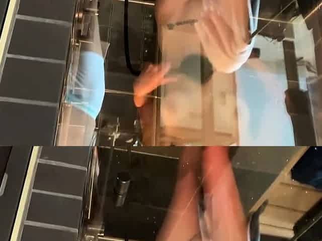 Peeping Tom Catches Chick Squirting in the Shower