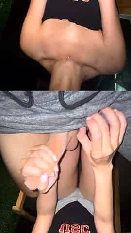 Amateur Blowjobs with Horny Big Titted Brunettes