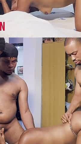 Petite Ebony Scream as She Git Her Tight Pussy Fucked by Three Monster Cock