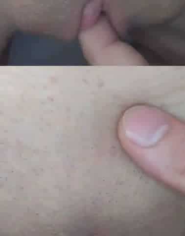 Fingering my girlfriend's pussy in the locker room