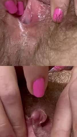 Quick and Wet Orgasm Hairy Bush Clit