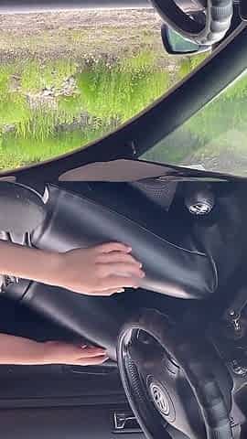 Car Stuck in Mud: Desperate Masturbation, Sloppy Blowjob & Public Facial Cumshot