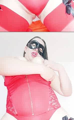 Happy Father's Day! Whore in Red Lingerie Masturbating for You Sweetie!