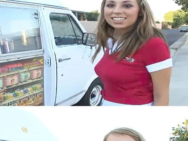 Hot teen is getting screwed and facialized in ice cream truck
