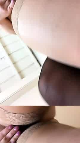 Amateur MILF oils up and toys her pussy