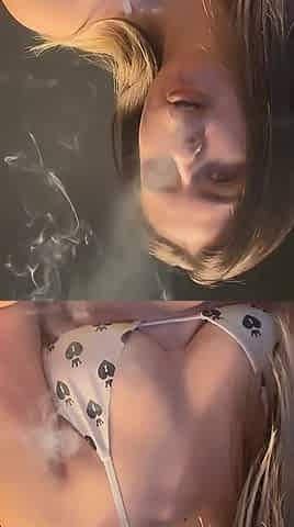 Your Perfect Blondie Smokes in Bra