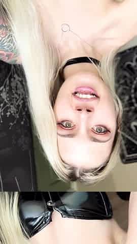 Close up with blonde hottie blowing a large dick