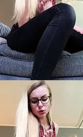 Busty blonde in foot fetish porn