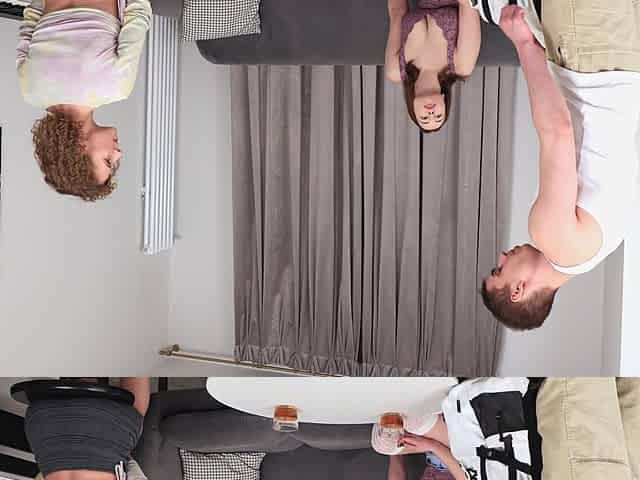 Two cute teens in an awesome ffm threesome