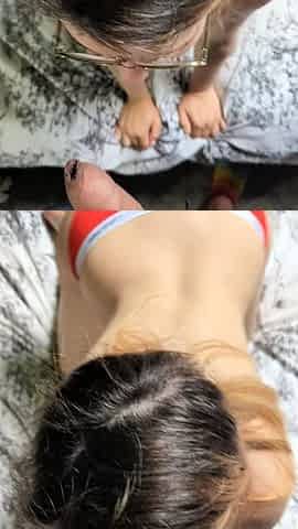 Hot amateur teen blowjob and facial HD video