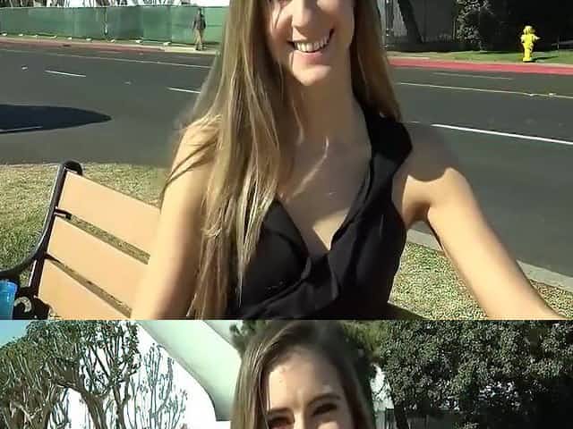 Private casting with tall and skinny brunette