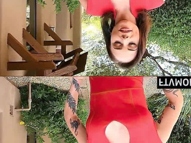 Sexy brunette milf public fap session