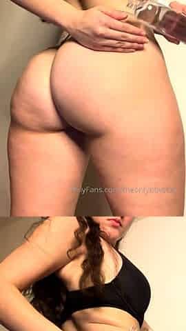 Busty brunette anal solo masturbation