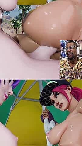 Excited Butt Fortnite Bitch Riding A Large Breast Transgender Doxy