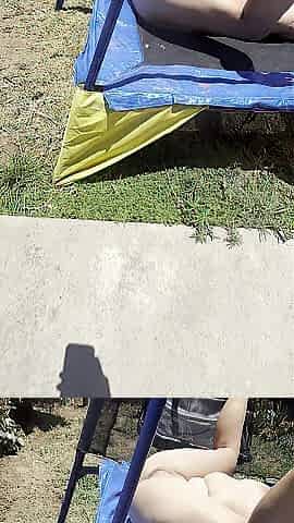 Sunbathing my intimate parts - Public mother I'd like to fuck