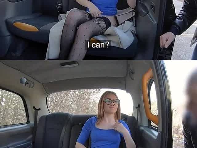 Rika Fane wears her glasses while riding a dick in the car