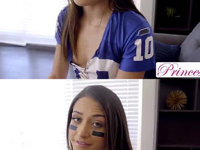 Wild Stepsister Tackles Stepbros Dick On Game Day - Avi Love