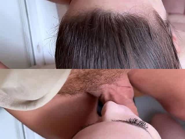 Busty Brunette Gives Sloppy Blowjob in Multiple Locations