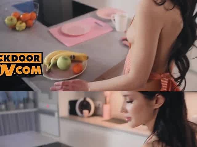 Sexual anal bang session with brunette hair sweetheart Sophie Weber