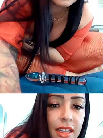 Amateur busty brunette masturbates and does hand job