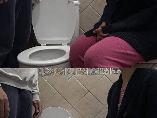 Perverted Stepmom Watching Her Stepson Piss in Front of Her