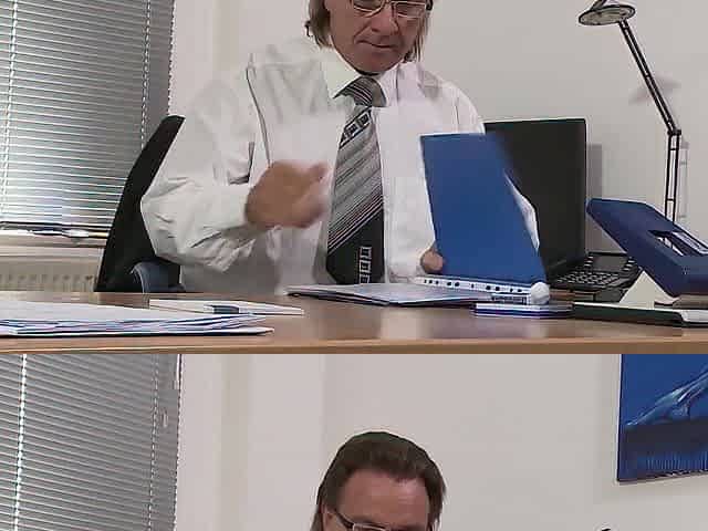 Golden-haired cutie banged in the office